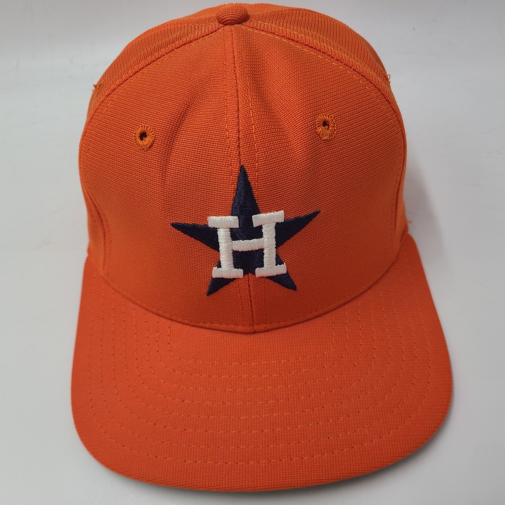 Vintage Houston Astros Hat Fitted 7 1/4 New Era Pro Model Orange MLB Baseball